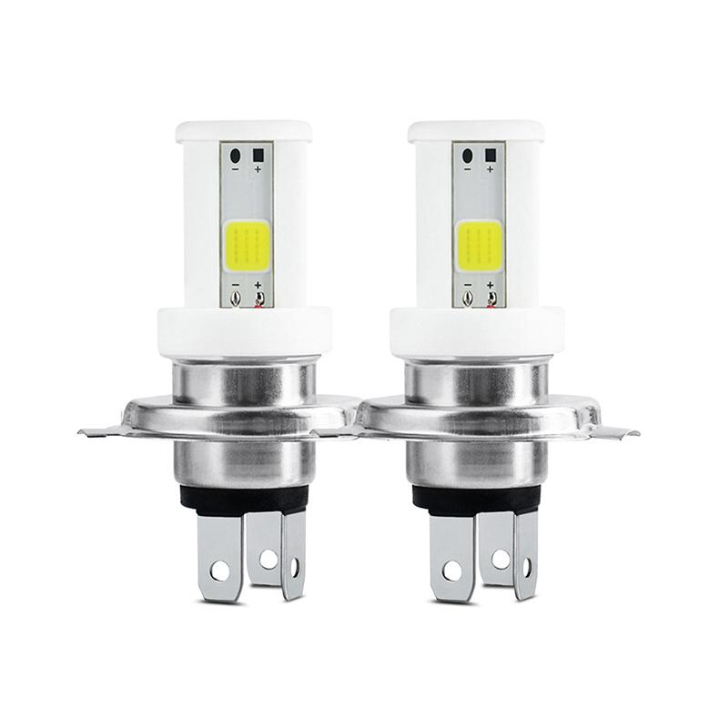 

Лампы для фар мотоцикла H4 Led 3 Sides Cob Moto Lights High Low Beam Аксессуары для мотоциклов Керамические светодиоды 12 В