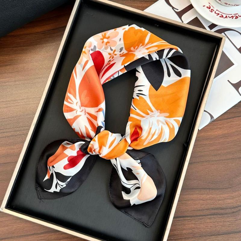 Polka Dot Silk Scarf Square Scarf High-end New Versatile Decorative Scarf Scarf Scarf Neck Cashew Flower Scarf Shawl Can Be Used As a Tube Top