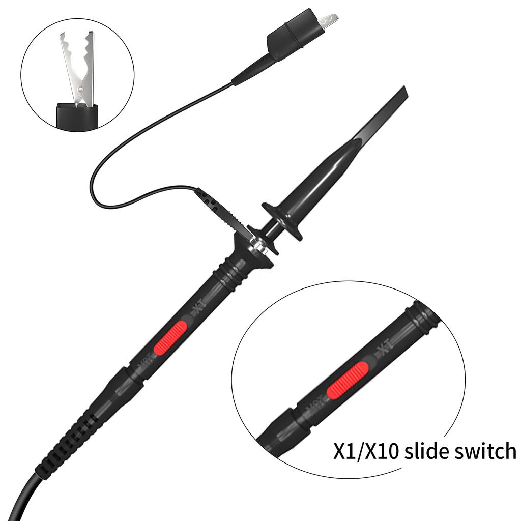 Cleqee Oscilloscope Probe 200MHz Fully Isolated BNC End Probe Accessory Kit 1X 10X P2200
