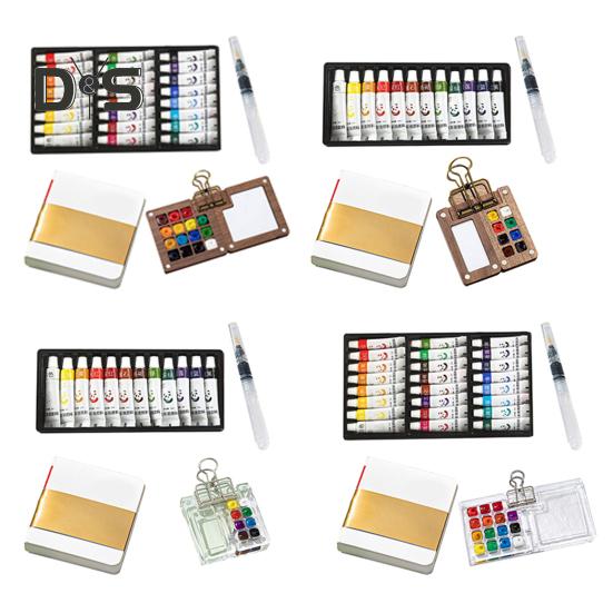 Set di tavolozze per acquerelli Mini kit da viaggio per artisti tascabile, tavolozza compatta con 8/15 colori, kit di miscelazione dei colori di dimensioni portatili