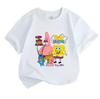 Kids Boys Girls 100% Cotton Short Sleeve T-shirt, Cute Cartoon Character Print Casual Crew Neck Tee, Comfortable Lightweight Top for Daily Wear In All