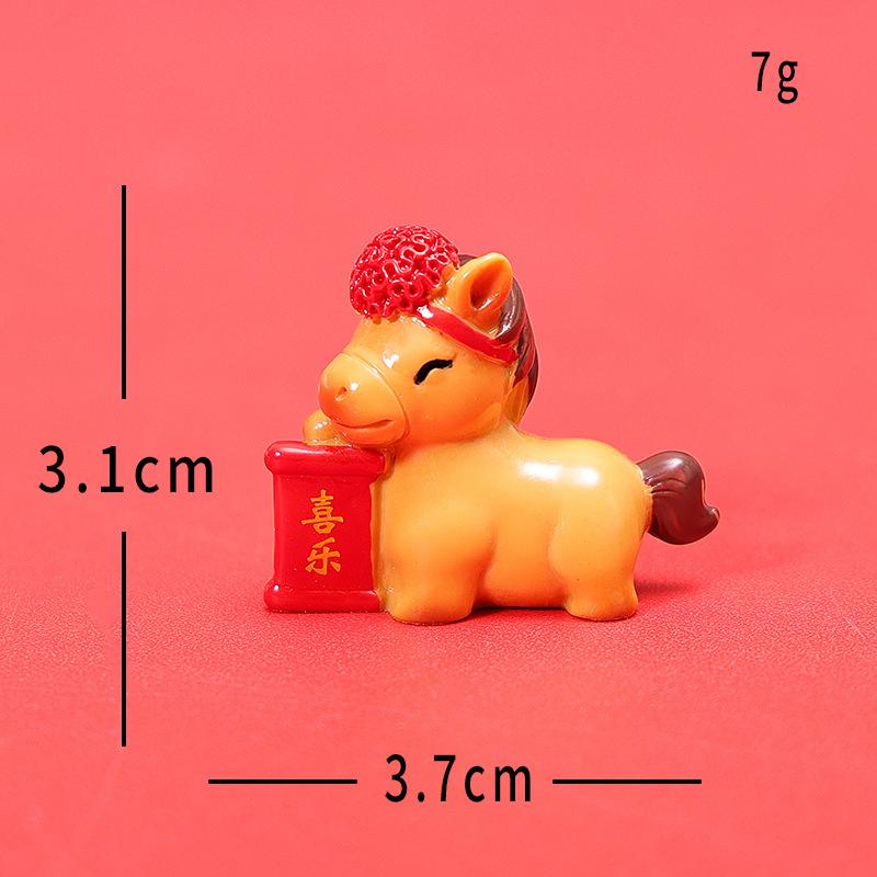 

2026 Chinese Zodiac Horse Figurines Cute New Year Decor Micro Landscape Ornament Home Desk Room Decoration Gift