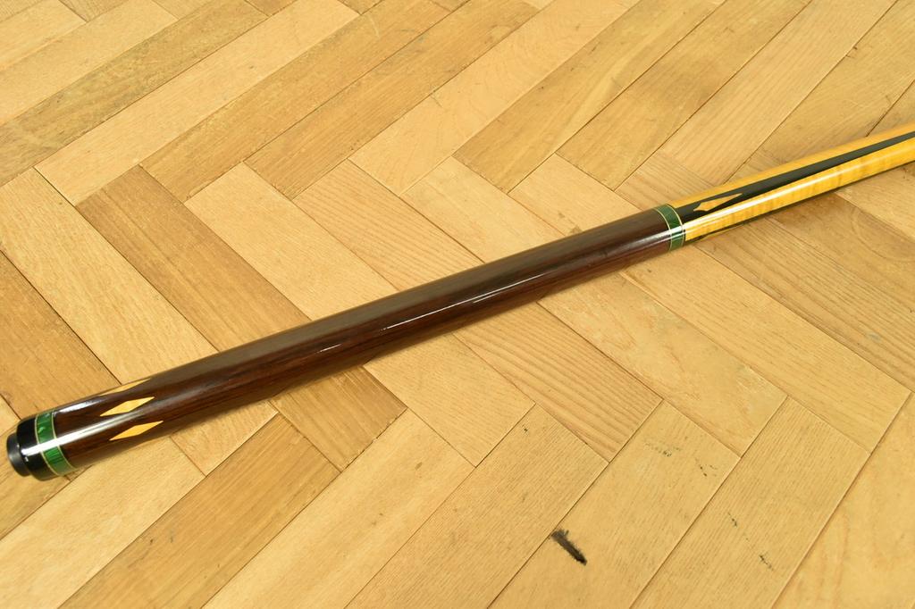 Dale Perry Custom Cue Speedster 4 Cocobolo Micarta Malachite Rings with COA & Case