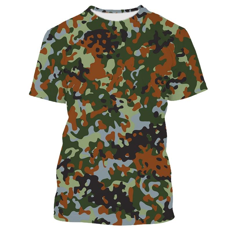 Summer Fashion Camouflage T Shirt for Men Veteran New Casual Oversized Round Neck Printed Short Sleeve T-shirts Man Tees Tops