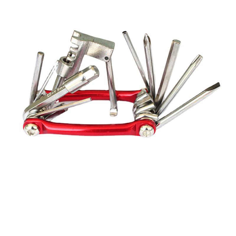 11-in-1 Portable Bicycle Repair Kit with Chain Breaker and Tire Patch Tools for Mountain and Road Bikes