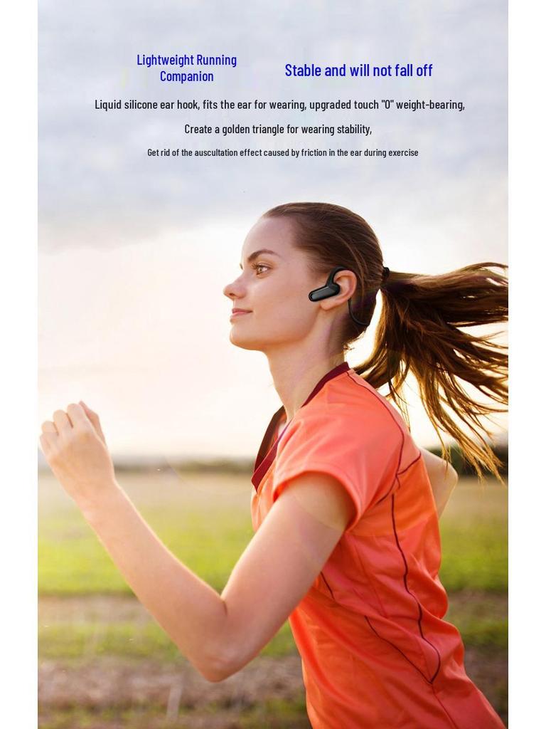 Bone Conduction Wireless Bluetooth Earbuds: Dual Ear, Ear Hook Design, Semi-In-Ear Sports Headphones for Running