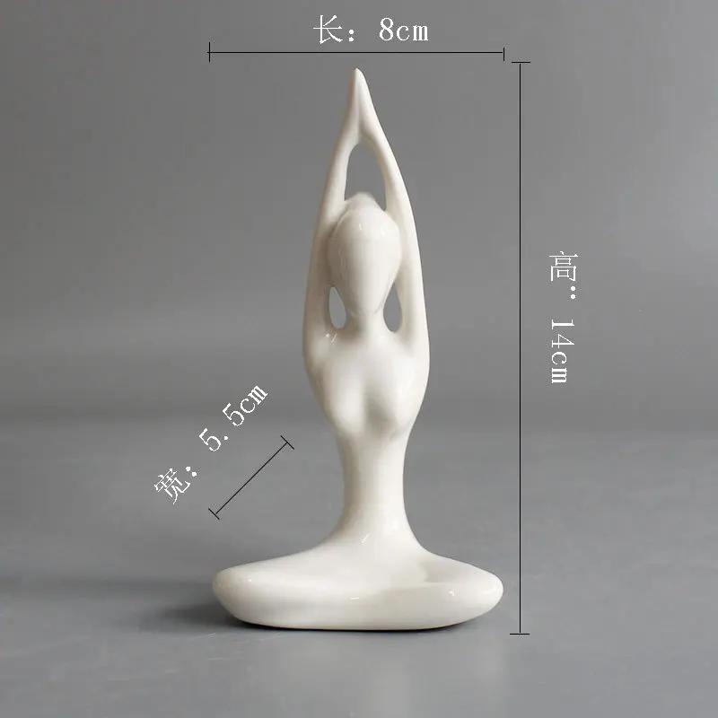 Modern Yoga Girly Abstract Ornaments White Porcelain Figures Living Room Decoration Lady's Gifts Angel Fairy Garden Home Decor