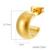 European and American Fashion Trend C-shaped Semi-round Stainless Steel Earrings Women's Trend Versatile Simple Plated 18K Earrings
