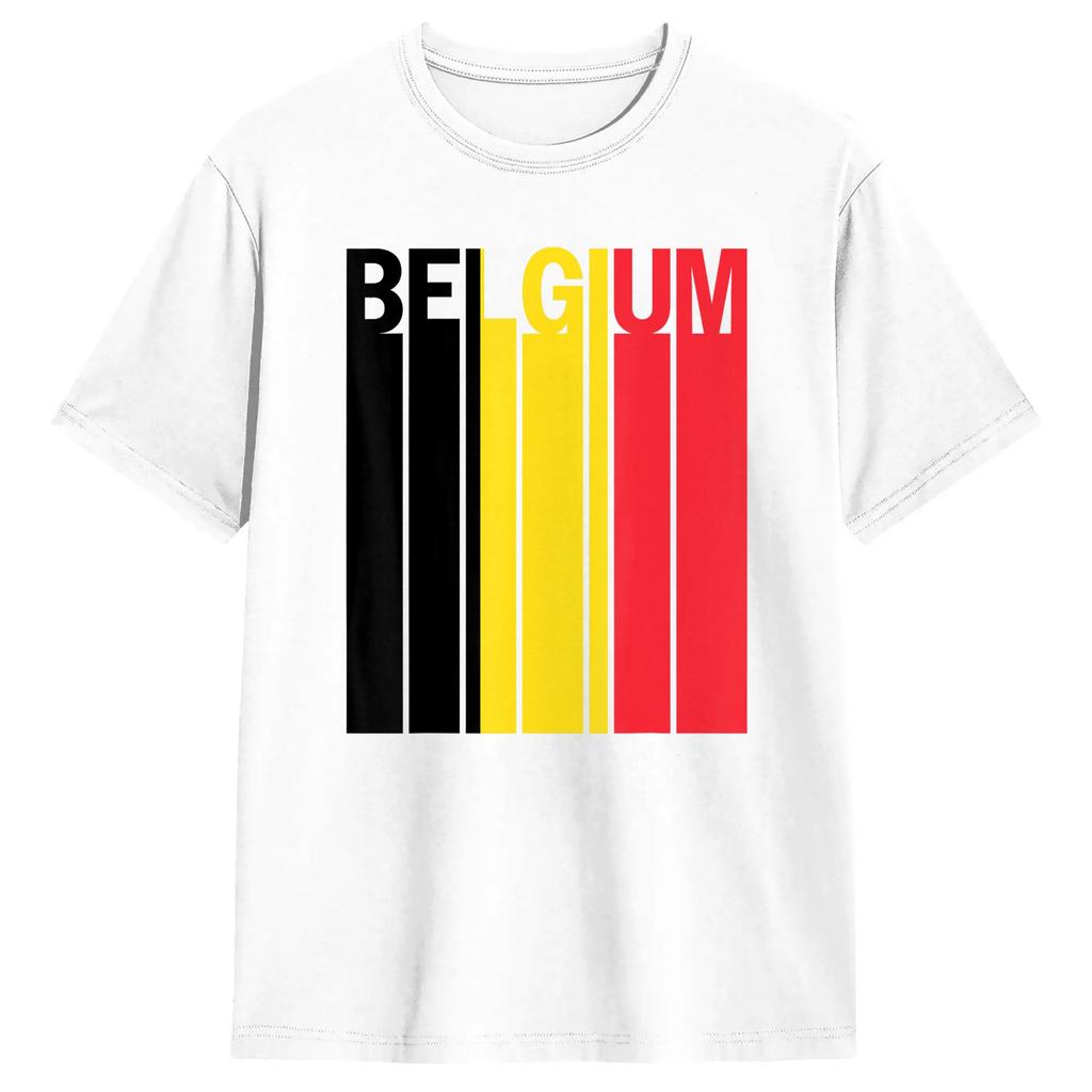 Belgium Belgian Flag 100 Cotton T Shirt For  Beach  Streetwear T-Shirts O Neck Fashion Tee Shirt Oversize Pattern Clothing