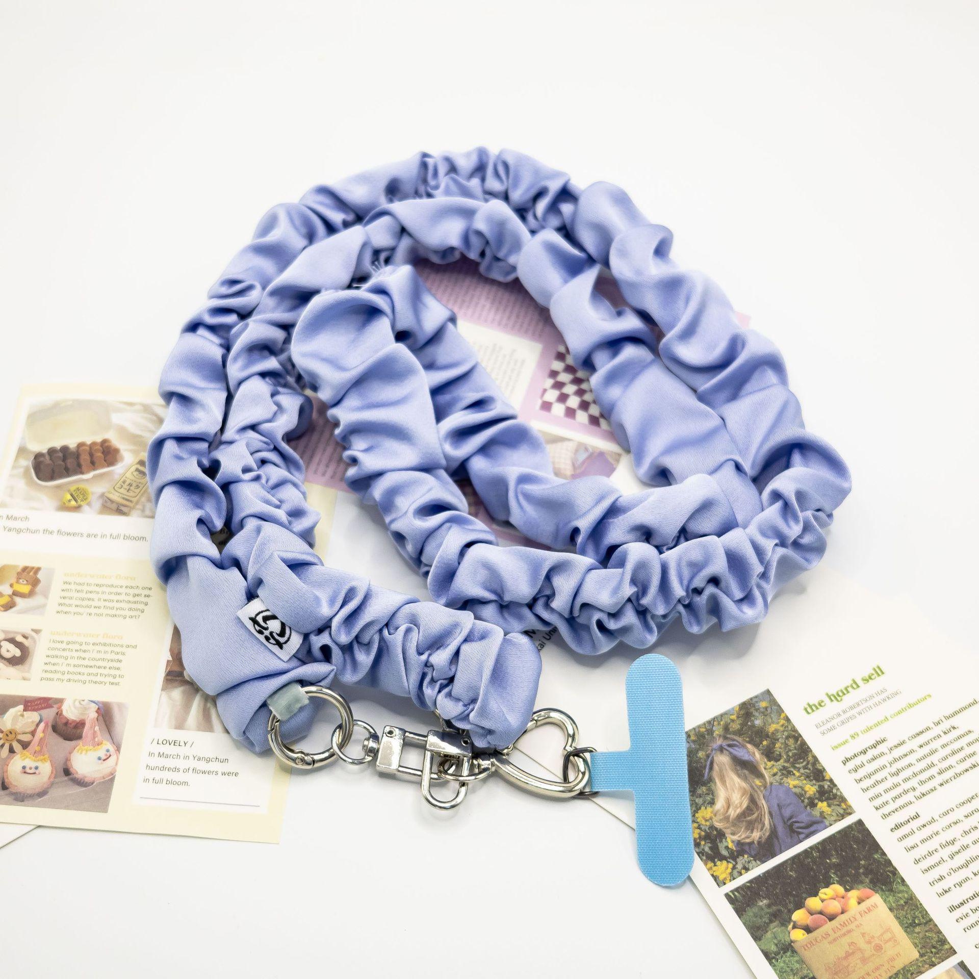 Handgefertigtes Robustes Scrunchie-Stoff-Handyband mit Metallschnalle & Elastischer Kette gray