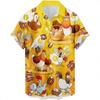 New 1D Digital Printing Casual Loose Straight Hawaiian Style Men's Short Sleeve Shirt