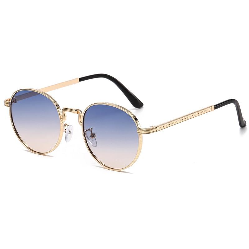 Circular Metal Sunglasses for Women UV Resistant and Sunscreen Sunglasses