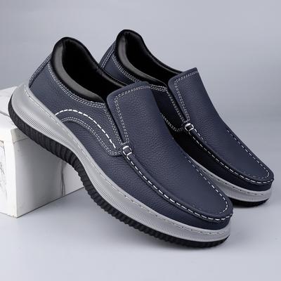Luxury Handmade Flat Designer Men Work Shoes Brand Genuine Leather Outdoor Casual Shoes High Quality Comfy Thick Bottom Shoes