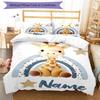 Set Biancheria da Letto con Giraffa e Nome Personalizzato 3 Pezzi Copripiumino Chiusura Include 1 Copripiumino e 2 Federe, Morbido e Confortevole per Tutte le Stagioni.