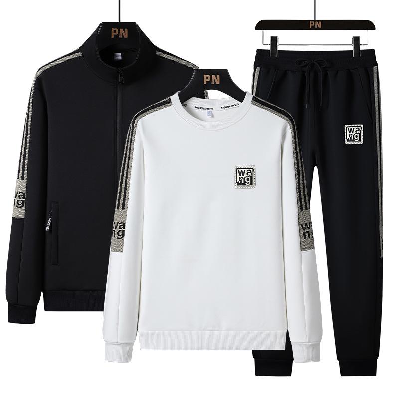 

Мужской бархатный спортивный костюм: Комплект из трех предметов весна/осень — кардиган, толстовка и спортивные штаны 5XL