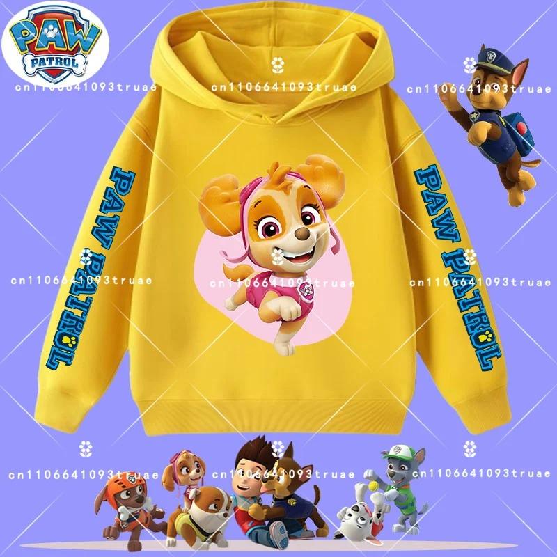 boys' sport shirt, spring-autumn long-sleeved pullover, casual top children's hooded sweatshirt with PAW Patrol cartoon print