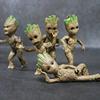 5pcs Guardians Of The Galaxy Groot Statue Model Avengers Cute Baby Tree Man Pvc Anime Action Figure Toys Collection Gift