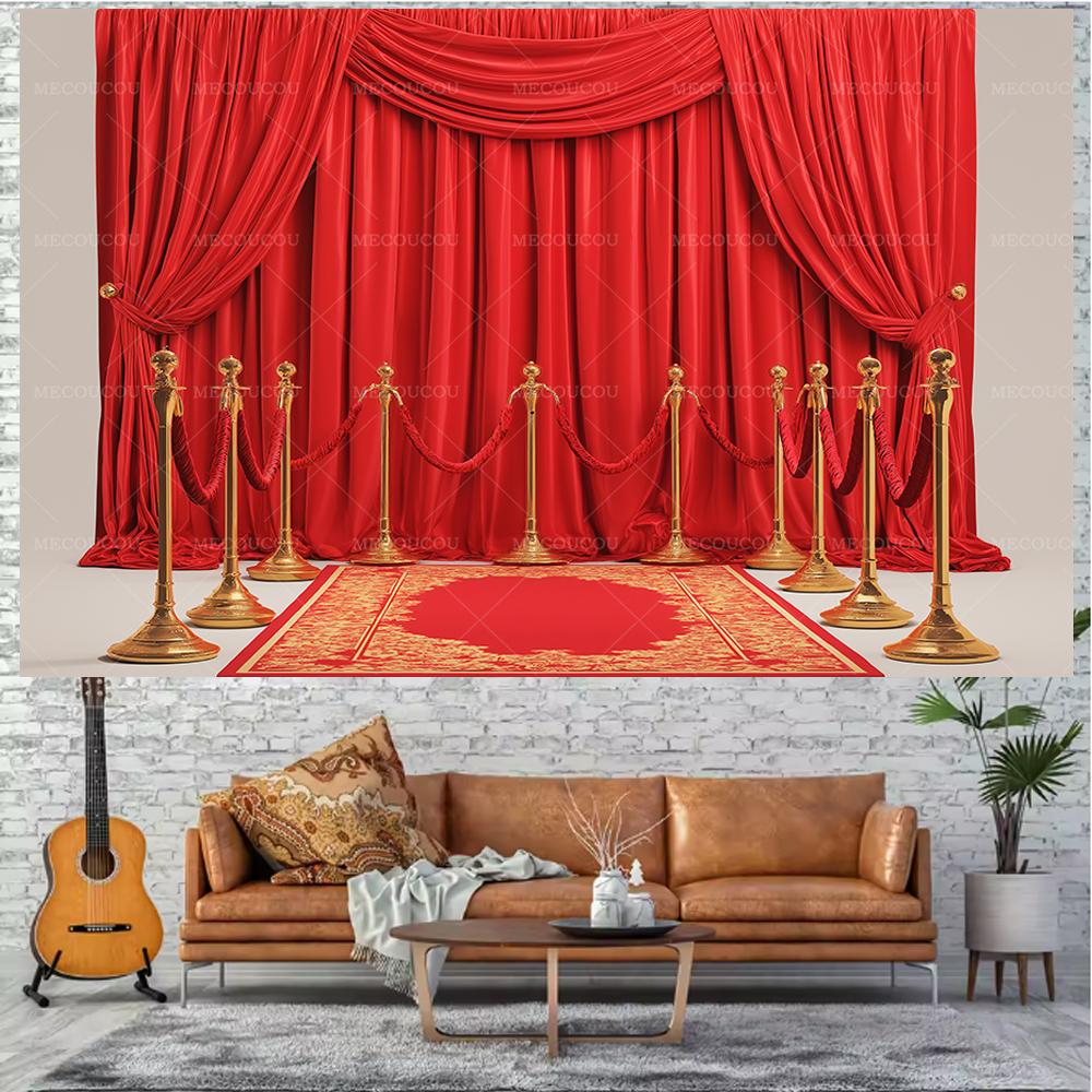 Sfondo Rosso di Lusso per Eventi, Ballo, Laurea, Cerimonia, Decorazione Sfondo per Fotografia a Casa e in Studio