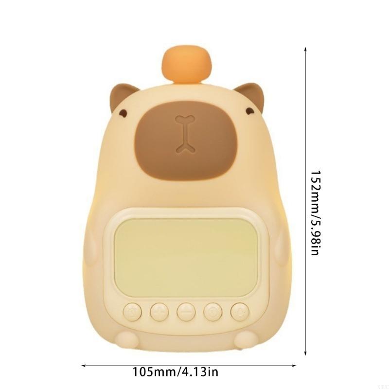 Capybara Night Light Alarm Clock for Kids with Snooze Function 1500mAh X3UC
