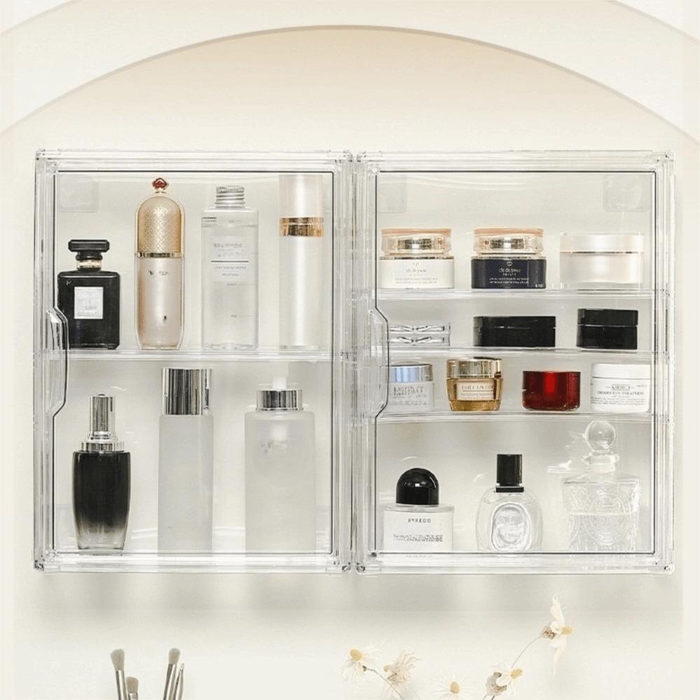 Acrylic Transparent Display Box Magnetic Clear Model Storage Box Stackable Wall-Mounted Cosmetic Organizer Rack for Bags