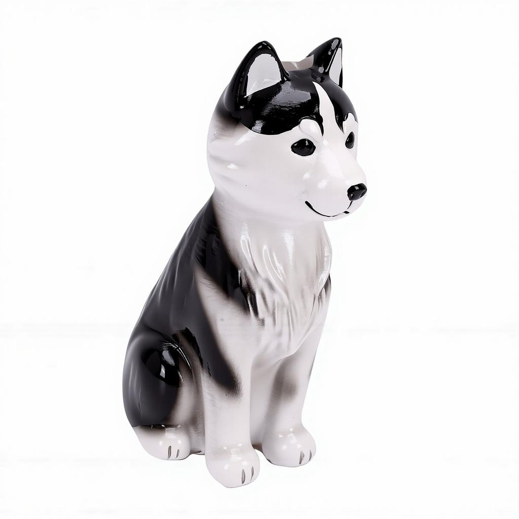 Dog Vase Statue Decorative Handcrafted Resin Dog Shaped Flower Vase for Tabletop Garden Desks Husky Vase