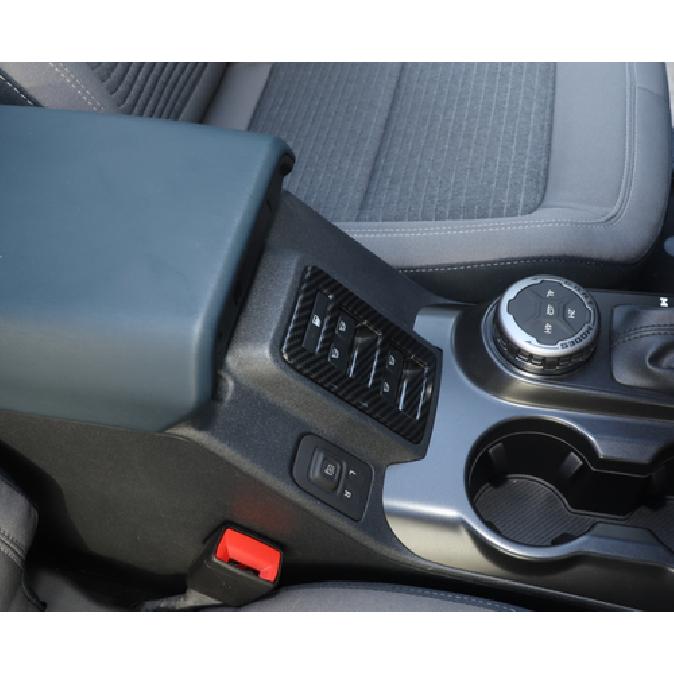 Window Switch Button Panel Cover Trim Bezels For Ford Bronco + Carbon Fiber