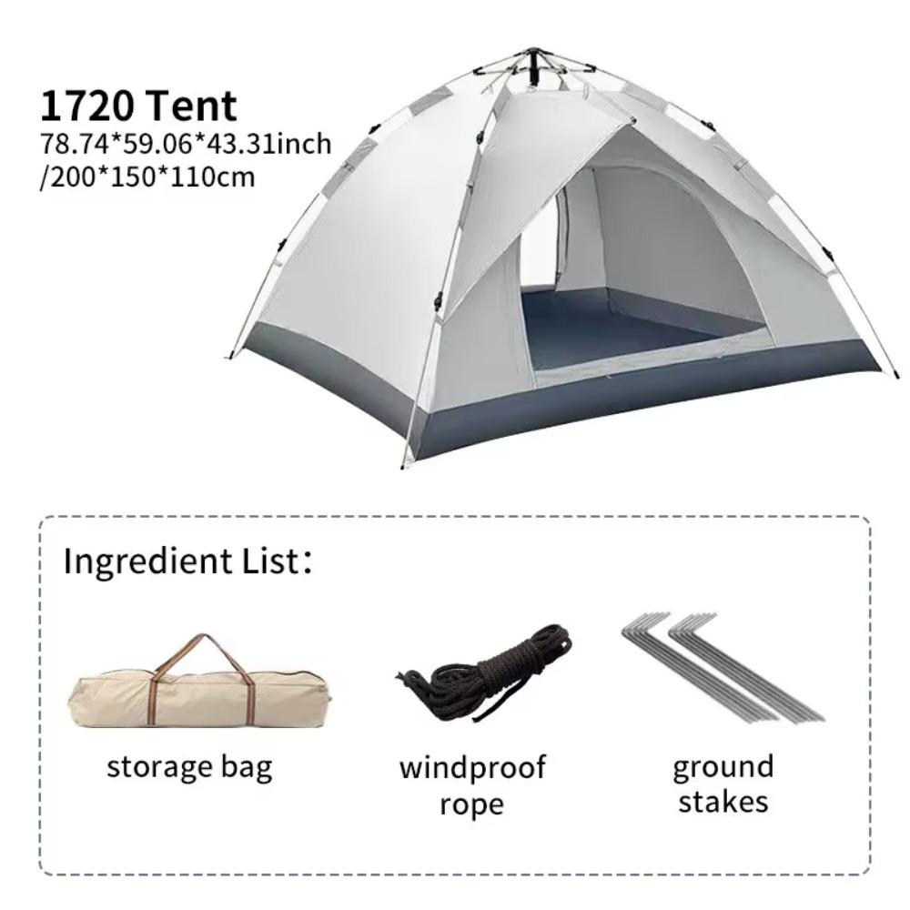 Portable Camping Tent 2/3/4 Person Dome Pop-up Tents Waterproof Instant Easy Setup Family Tents for Outdoor Beach Hiking Traveling