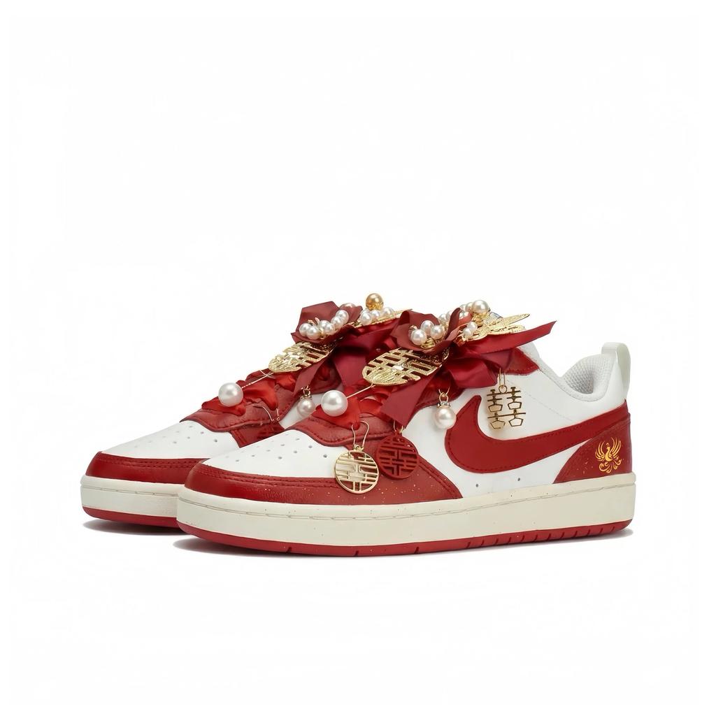 Nike Court Borough 2 With The Presence Of The Phoenix Abrasion Resistant Slip Resistant Low top Skateboard Shoes Unisex BQ5448-119(Team2099-)