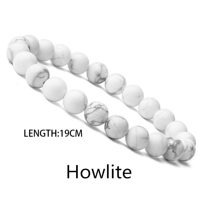 1pc Beaded Bracelet Lovers 0.32in/8mm Natural Stone Beads Men's Black Onyx Lava Tiger Eye For Women/Men Jewelry
