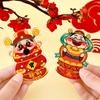 Creative God of Wealth Stand Model Plate Chinese Style New Year Desk Stand Figures Models  Gifts