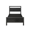 Bed Frame 90x200 Cm Made of Metal & Wood – Stable Single Bed with Slatted Frame & Storage, Guest Bed/Youth Bed