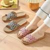 Summer linen slippers men's home indoor deodorant silent home non-slip four seasons cotton and linen slippers men's summer