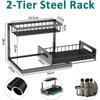 Under Cabinet Organizer 2 Tier Sliding Shelf Organizer for Kitchen Bathroom Space Saver Easy Install