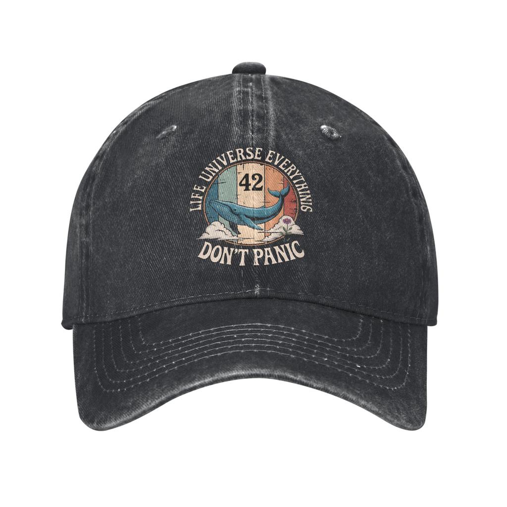 Keine Panik Die Antwort auf die Frage nach dem Leben dem Universum und dem ganzen Rest Douglas Adams Merch Baseballkappen Unisex Täglich Verstellbare Sonnenkappe