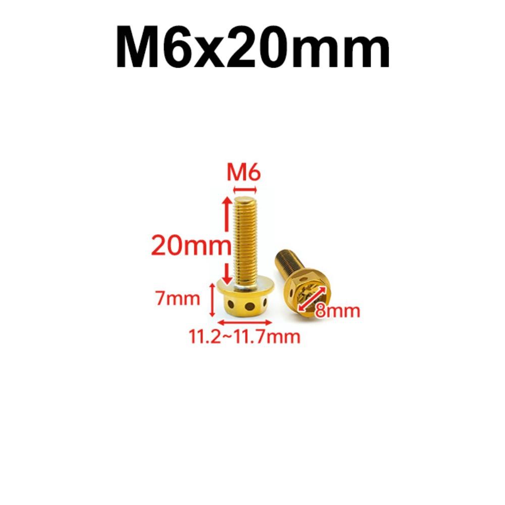 10/15/20/25/30/35/40/45/50/60 Titanium Flange With Drilled Holes Hex Head Bolts Motorcycle