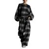 Women's Casual Plaid 2 Piece Set Pantsuit Set
