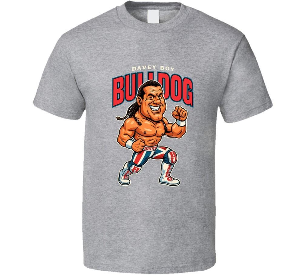 Ретро Мужская Женская Футболка Карикатура на Британского Бульдога Рестлера XXL