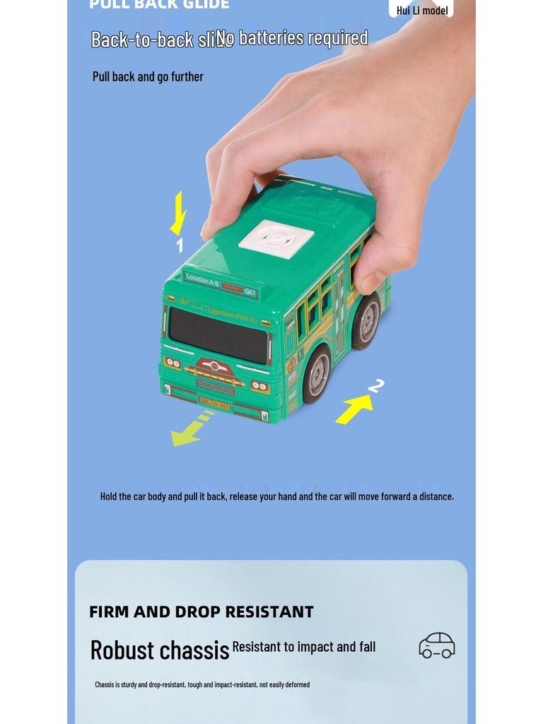 Cartoon Car City for Kids - Remote Control Bus & Taxi Toy Set