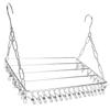 Clothes Drying Rack with 36 Clips Stainless Steel Socks Shoes Hanger Organizer for Balcony