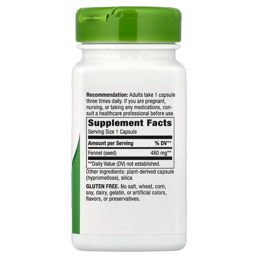 Nature's Way Fennel Seed 480mg Veggie Capsules, 100 Count