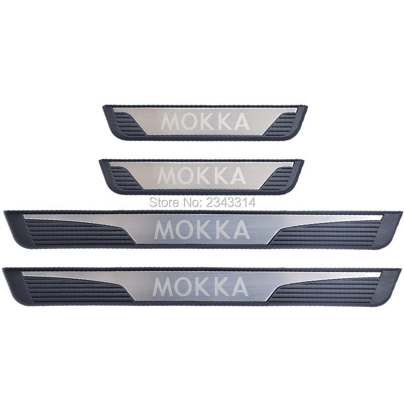 For 2014- Vauxhall Opel Astra H J K Mokka X Stainless Door Sill Kick Scuff Plate Pedal Protector Trim Car Styling Accessory