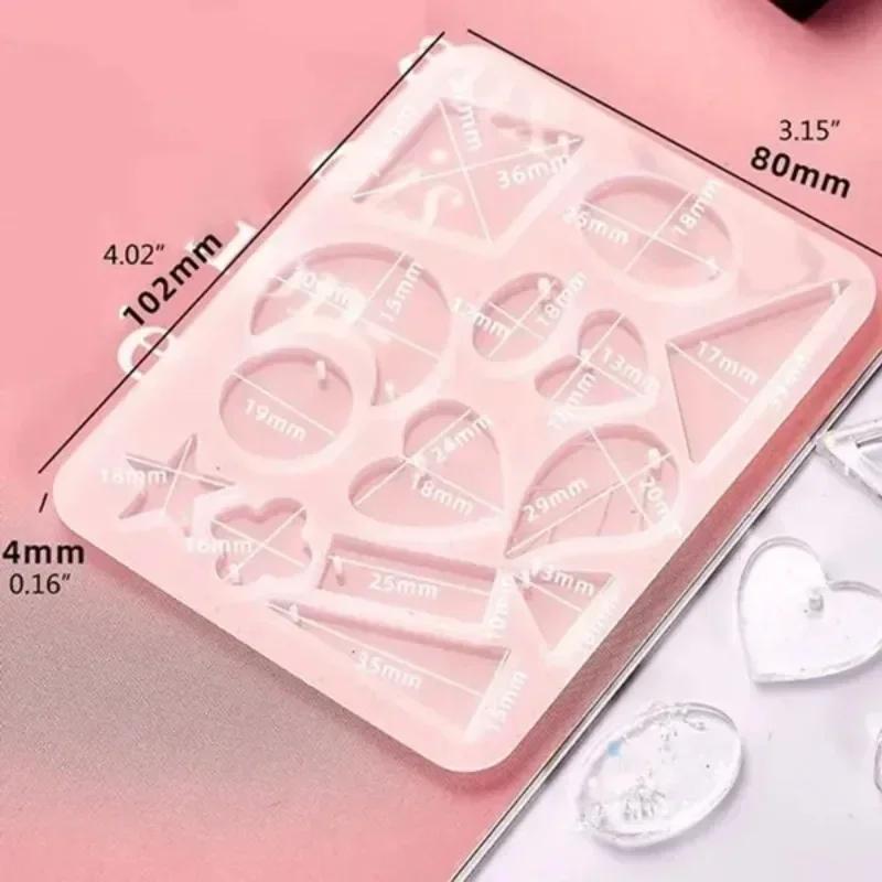 1 Pc DIY Keychain Earring Pendants Silicone Mold Moon Heart Epoxy Resin Mould Jewelry Making Casting Accessories