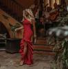 Elegant Sexy Women Sloping Shoulder Ruffled Party Evening Irregular Wedding Dress