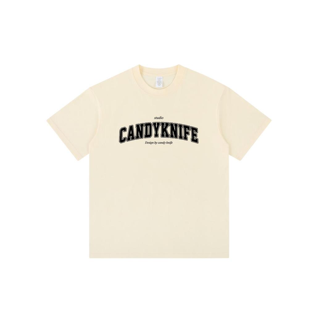 Niche Minimalist Retro Men's Cotton Letter Print T-Shirt - Summer Trendy Loose Fit