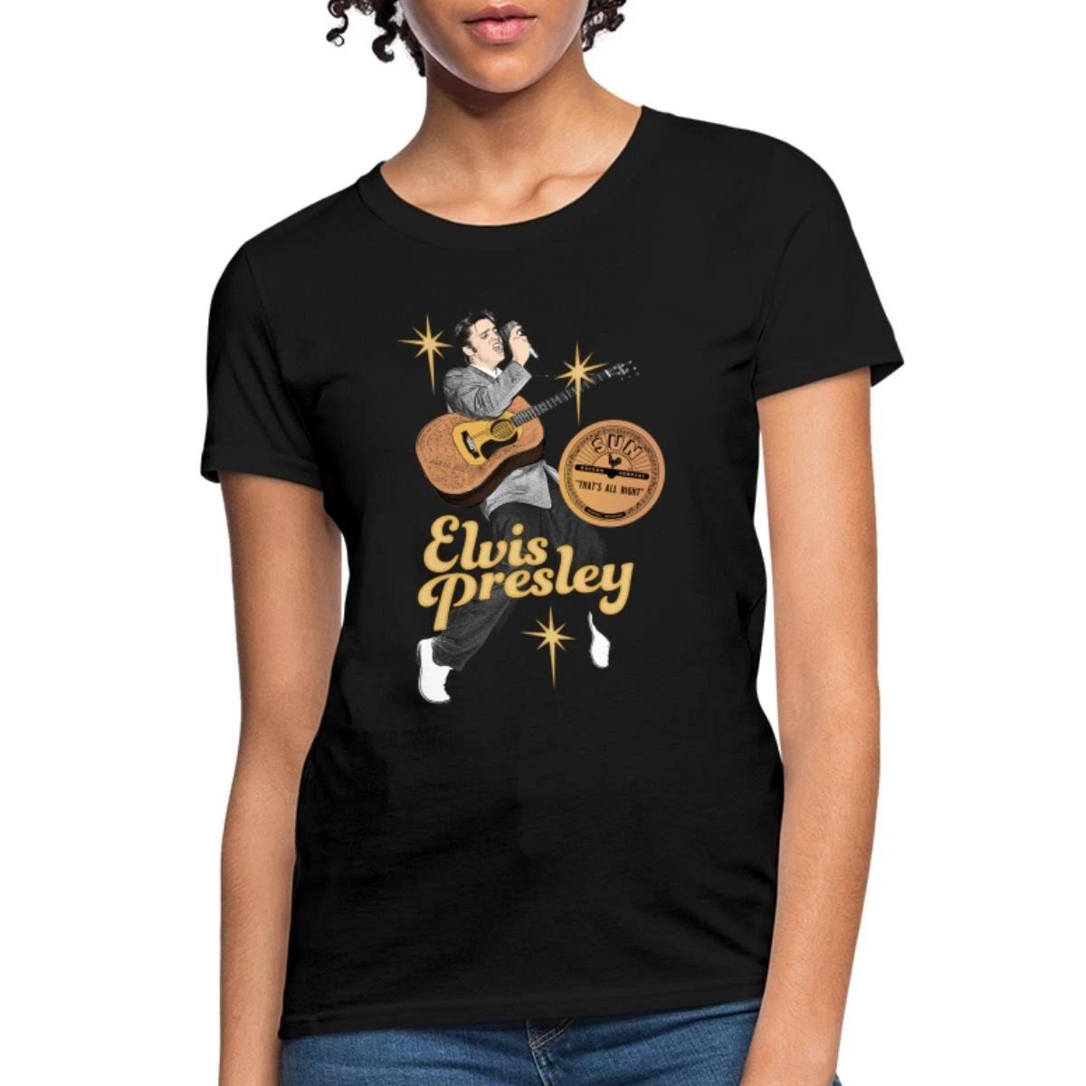 Elvis Presley With Guitar And Microphone Women s T-Shirt XL