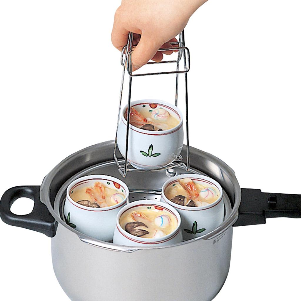 Kai Corporation KAI Stainless Steel Steamed Egg Custard Holder Tongs Dishwasher Safe KAI KITCHEN Silver Made In Japan DH8075
