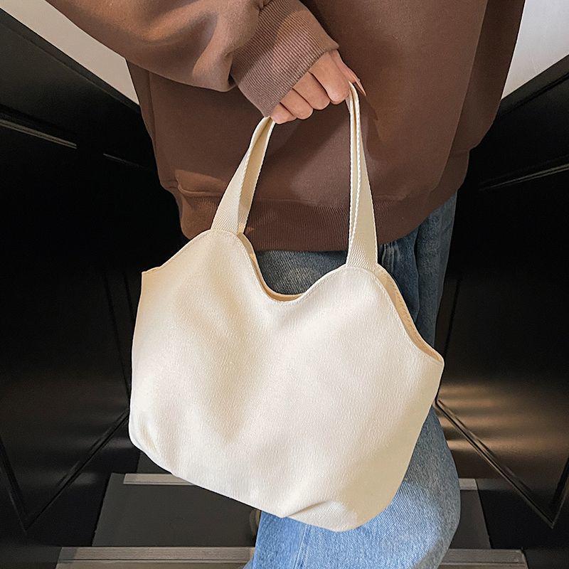 

2025 Жіноча літня полотняна сумка-тоут - Універсальна, містка сумка для ринку чи навчання брудно-білий