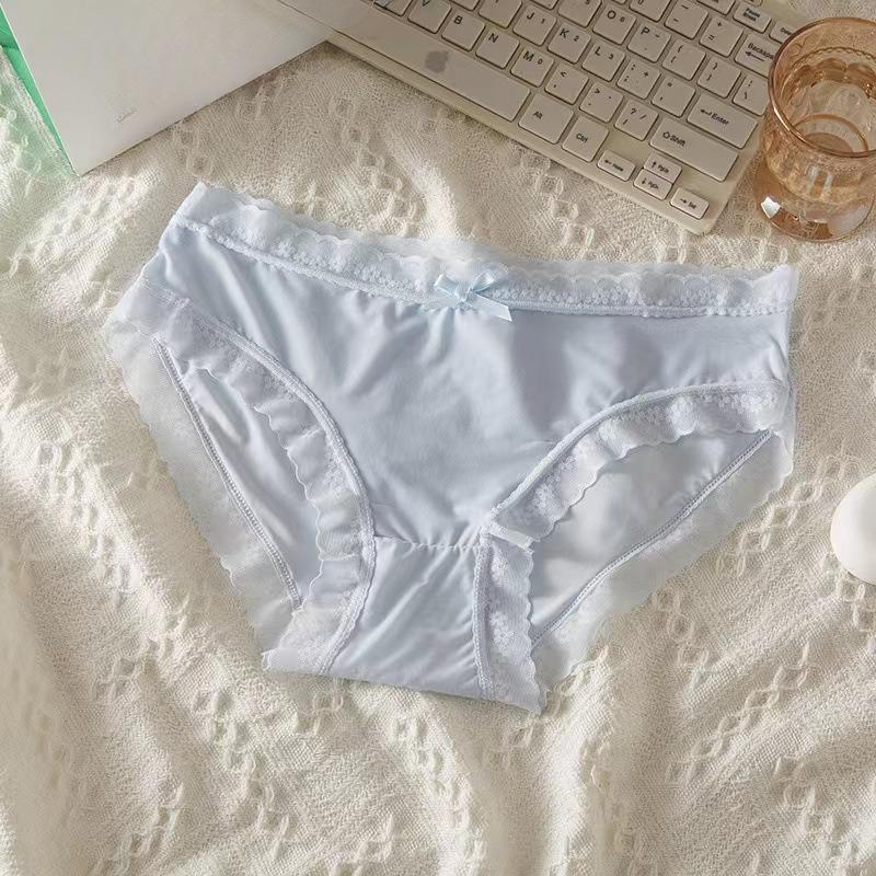 Girl Spring and Summer Pure Color Ice Silk Quick Dry Breathable Waist Triangle Briefs