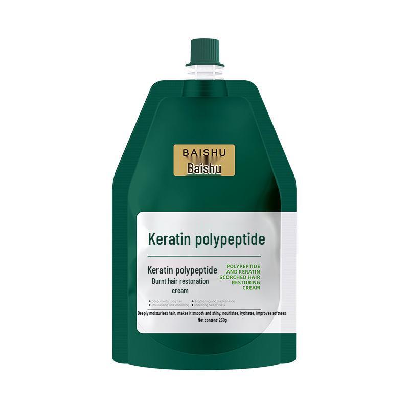 Peptide Keratin Hair Mask: Smooths, Softens, and Nourishes Frizz for Permed, Dyed, and Damaged Hair - 250g Repair Care. Peptide Keratin Frizz Reduction Cream