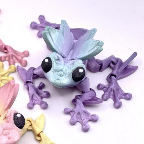 3D Printed Frog Figurine Movable Joints Frog Figure Model Toy Articulated